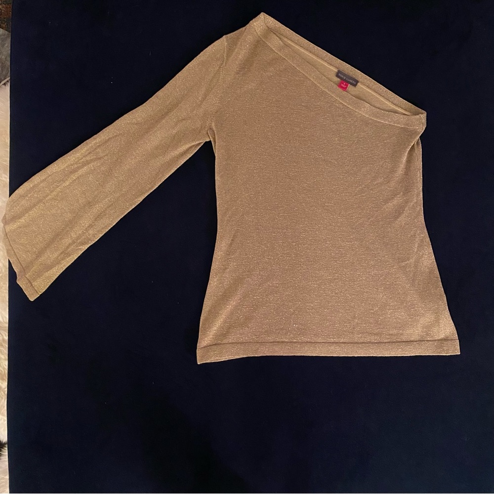 VINCE CAMUTO ONE SHOULDER GOLD METALLIC TOP Small